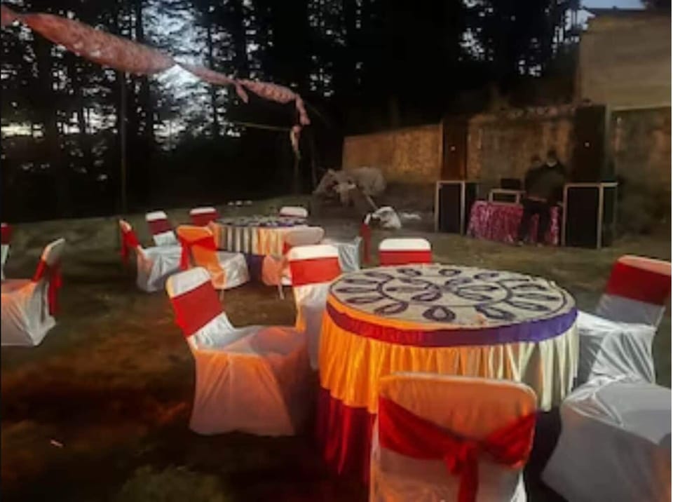 Outdoor banquet area