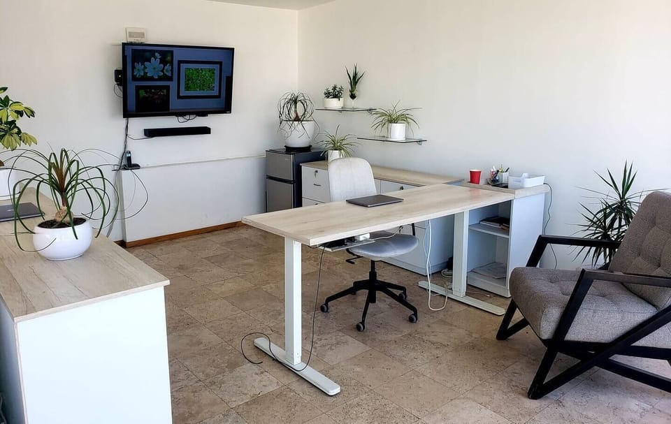 Second floor office space  or extra room with inflated double bed