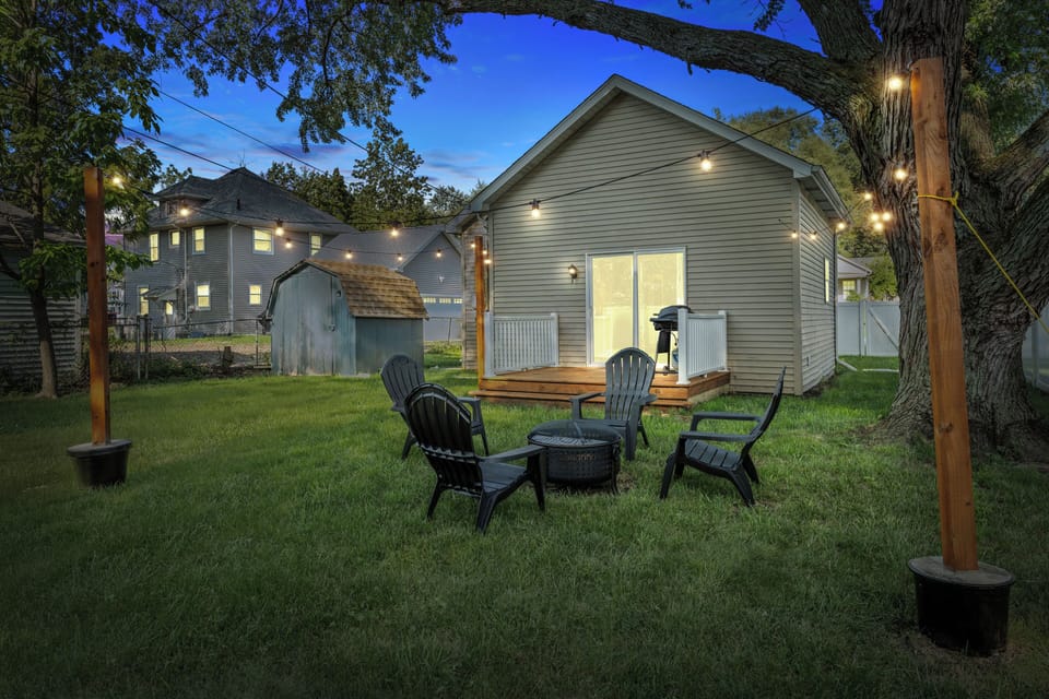 Cozy backyard in the evening 