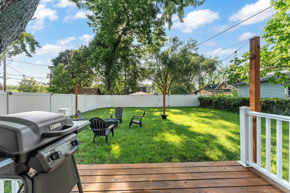 View of backyard on a sunny afternoon