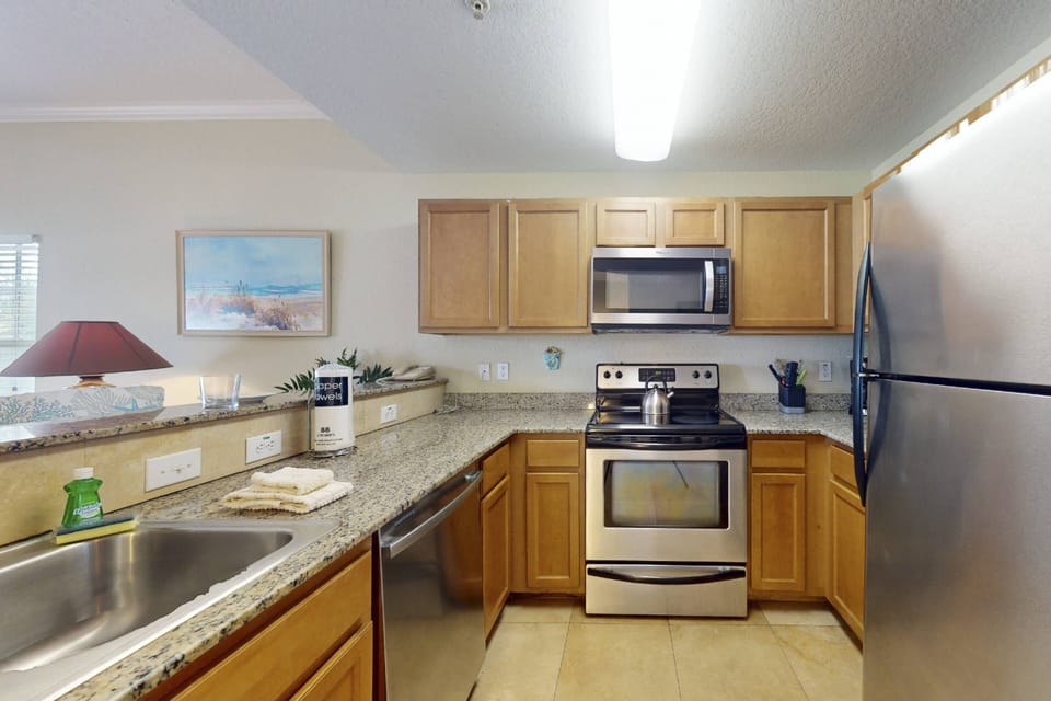 Fully Equipped Kitchen with Granite Counter Tops