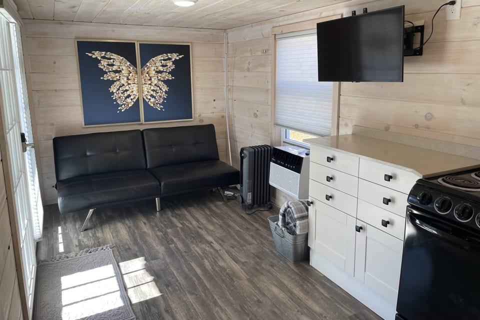 Recently installed upgraded heating and air to keep Tiny Home comfortable year round