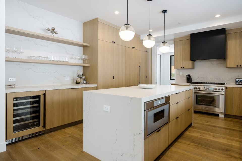 Beverage fridge and wet bar