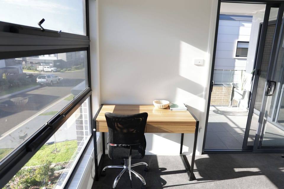 Designated work space in master bedroom 