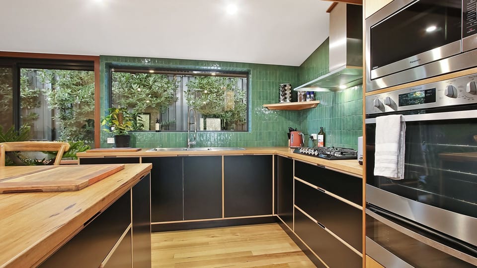 Kitchen with great appliances and a wonderful outlook