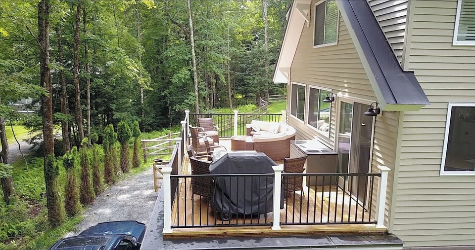 Outdoor Deck with Gas Grill and Propane Fire Pit