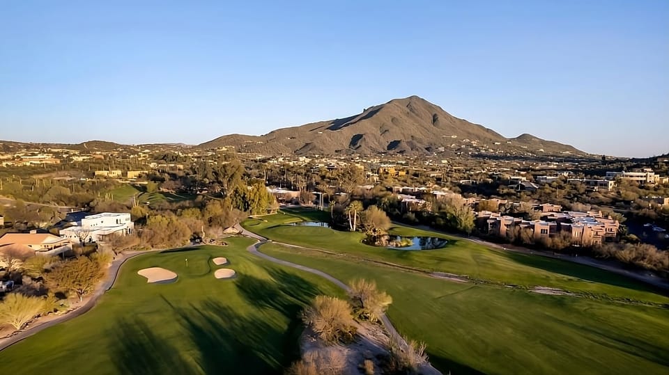 End the day with peaceful fairway views under evening skies.