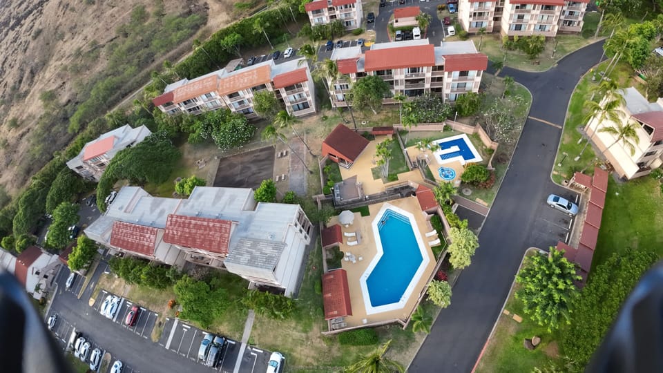 Aerial View of Makaha Valley Plantation and Pool #1 area