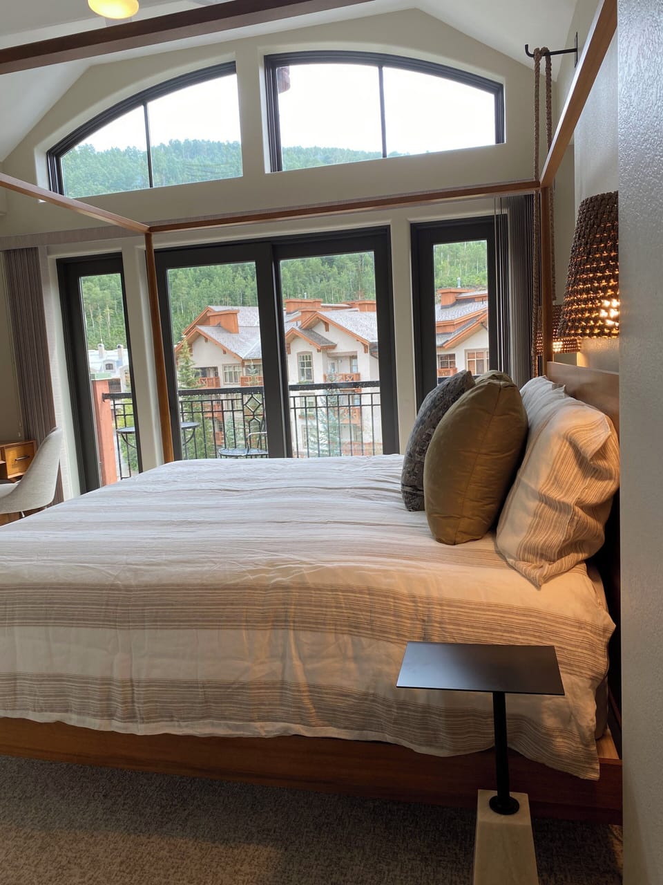 Bedroom 1, with a deck overlooking the village