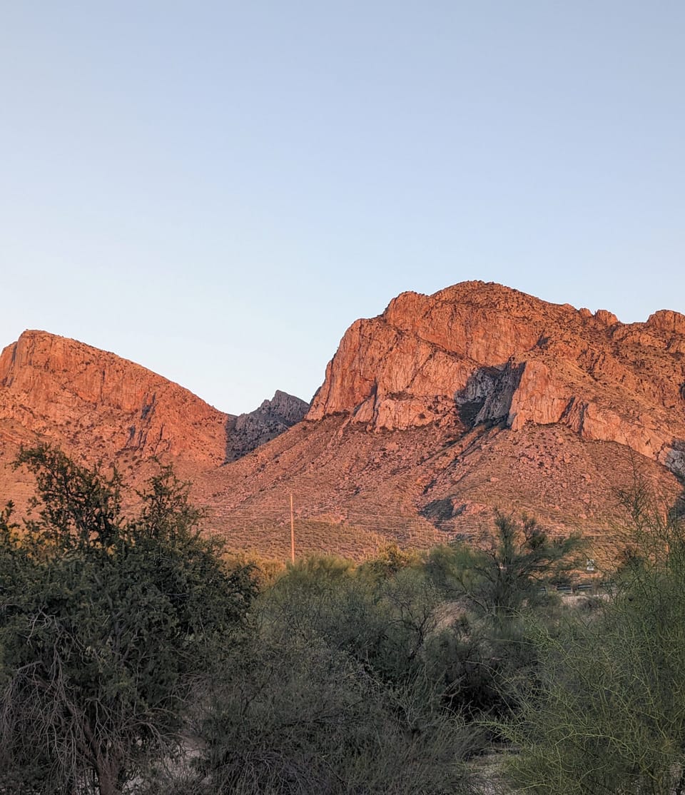 Neighboorhood view of the Santa Catalina Mountains.  Hiking nearby.