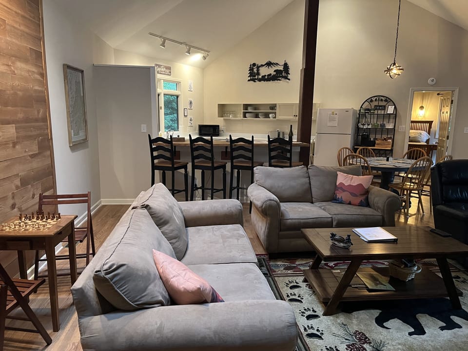 Open plan with sky lights.  You may not need to flip a switch until nighttime!