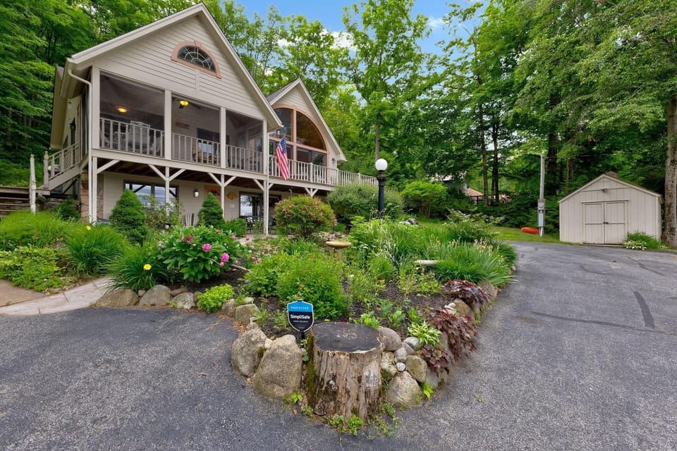 Front of the home and gardens