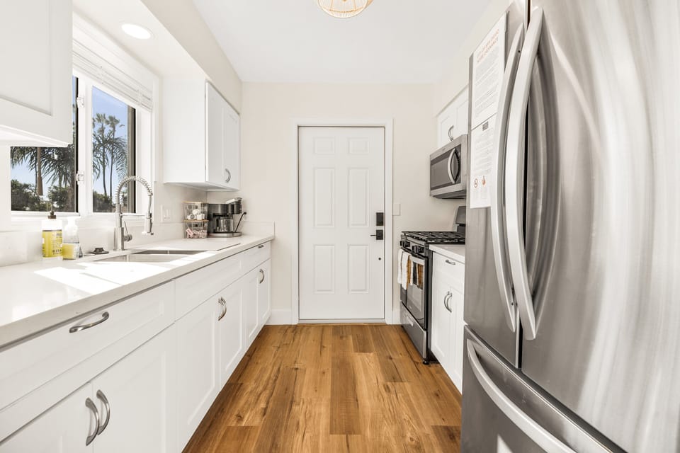 stainless steel appliances in the kitchen. 