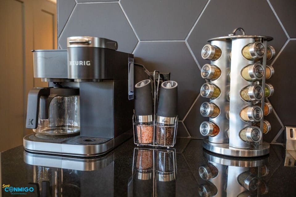 The dedicated coffee bar brings warmth and comfort to every morning.