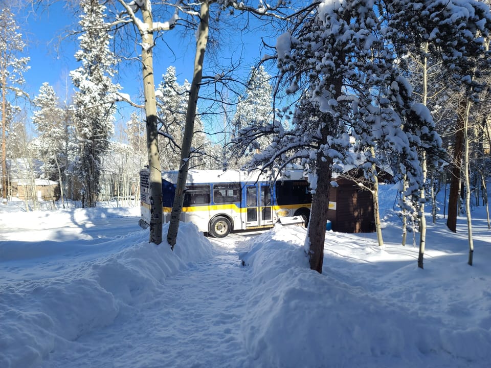 The FreeRide stops just steps from the front door to ice rink, skiing, Main St.