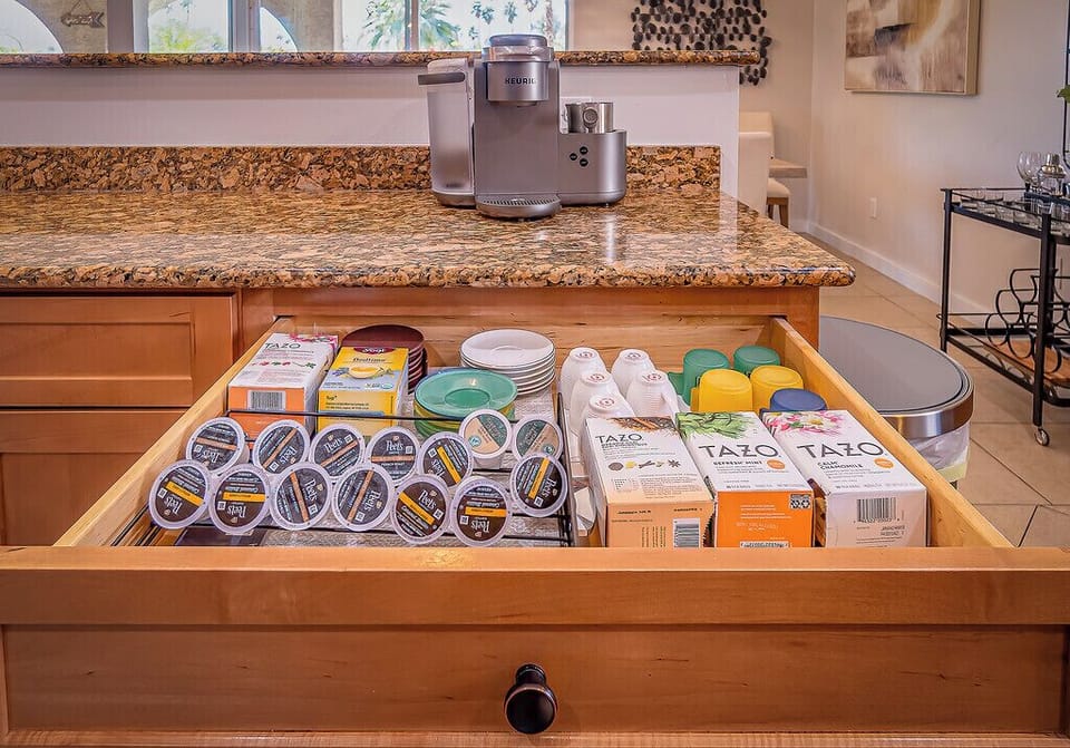 The coffee selection is plentiful