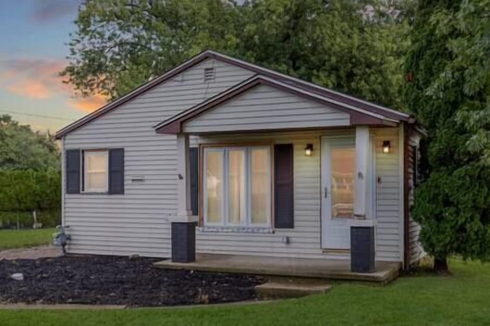 The front of the house.