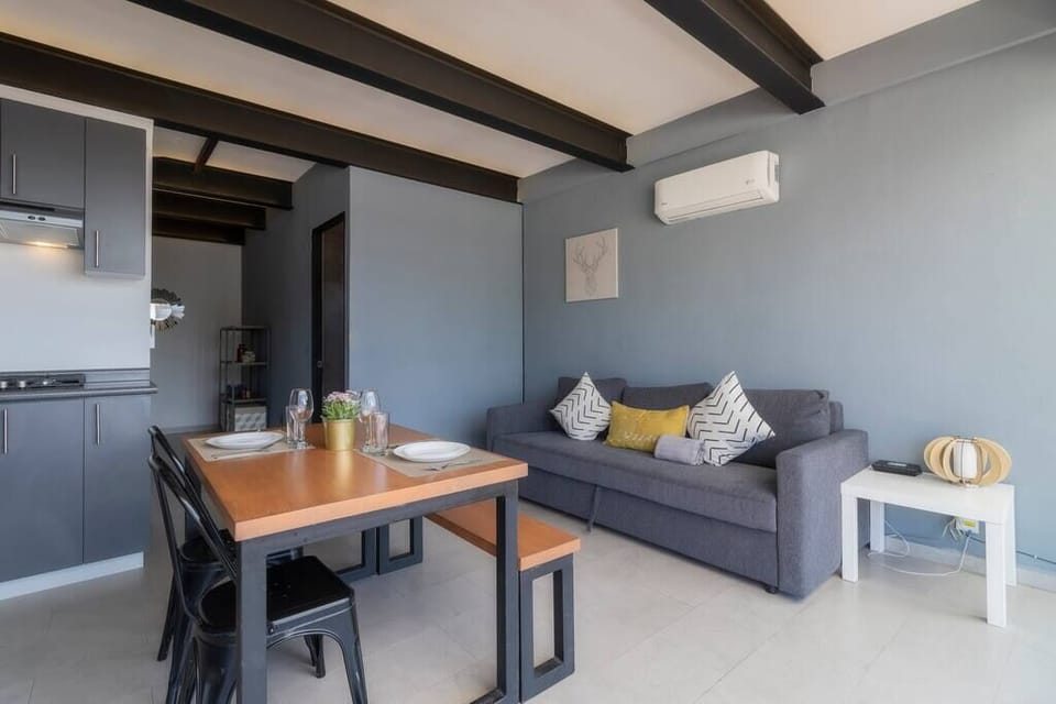 Kitchen & Dining Area & double sofa bed
