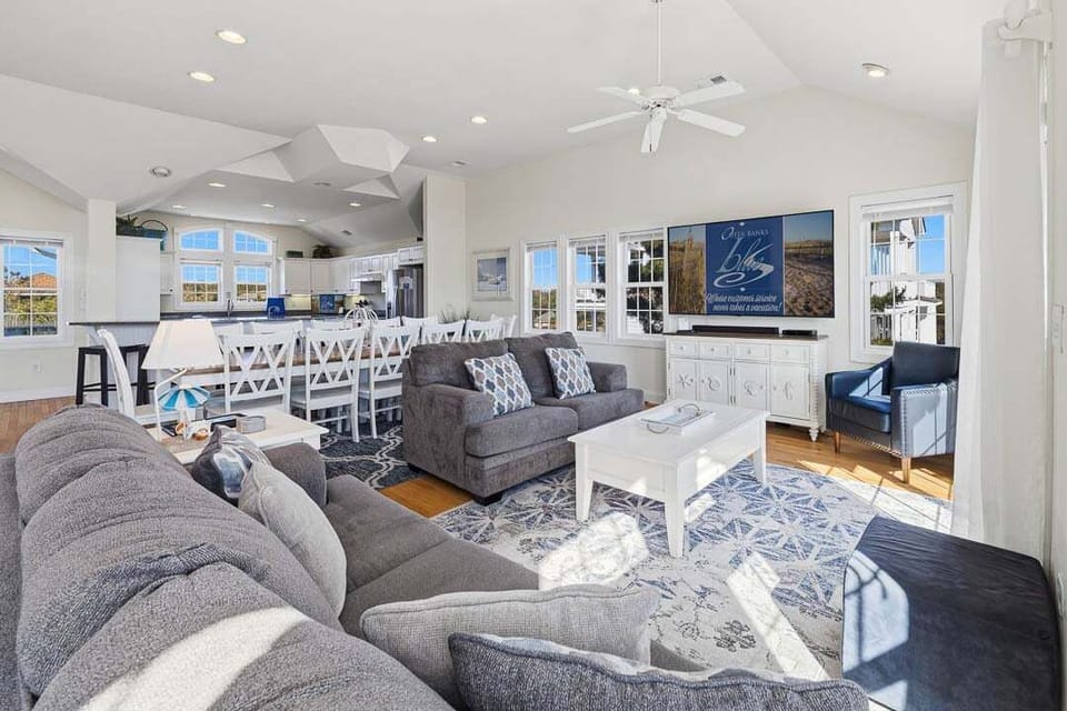 Top-Level Living Room with Deck Access