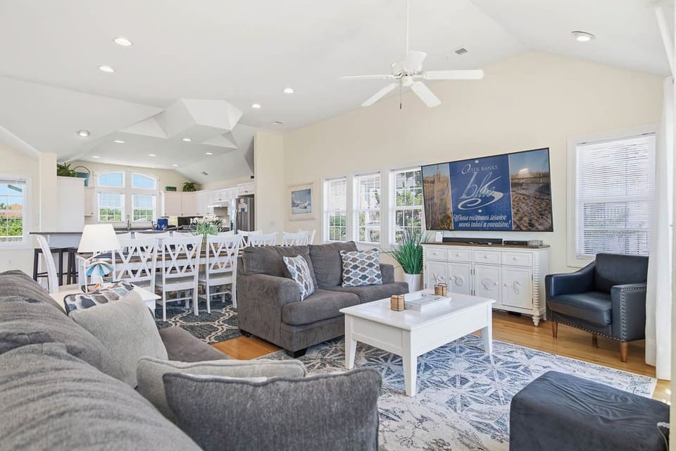 Top-Level Living Room with Deck Access