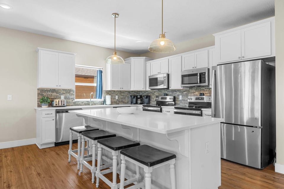Sit at the kitchen island and chat with the chef!
