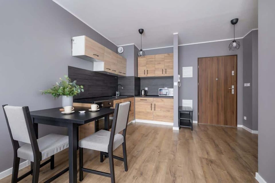 Kitchenette with dining table. 