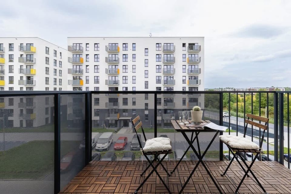 Balcony perfect for drinking coffee or tea. 