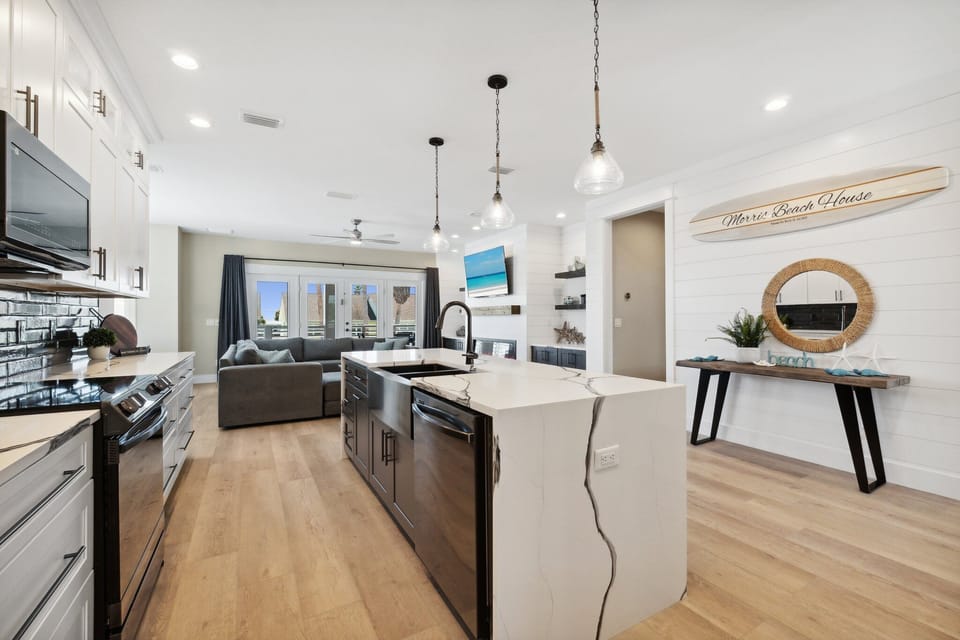 Fully equipped kitchen with stainless appliances and ample prep space on the 2nd floor