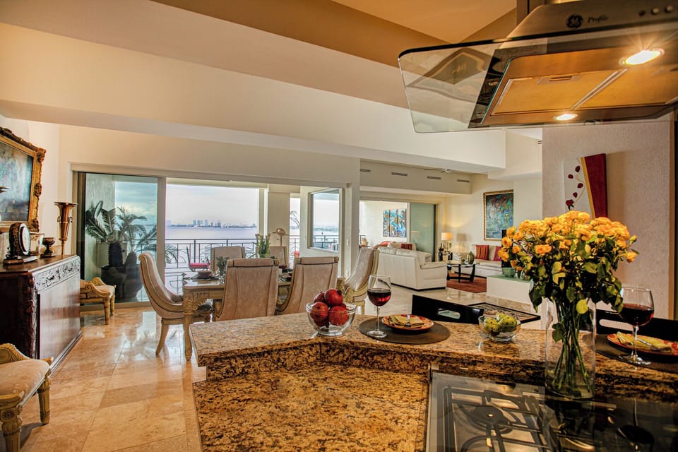 Savor a glass of wine and stunning views while you cook up your favorite vacation meals!