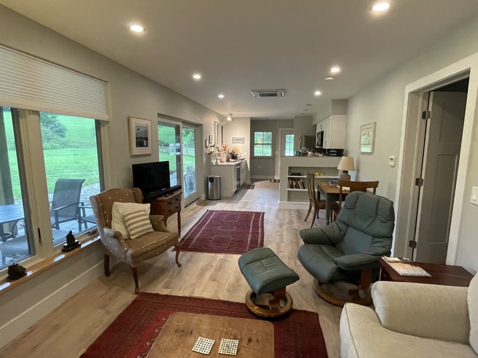 Open plan living room and kitchen