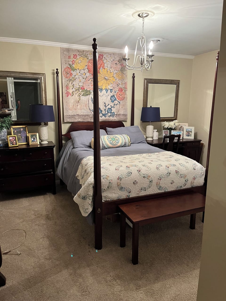 Top floor double bedroom with shared jack & jill bathroom