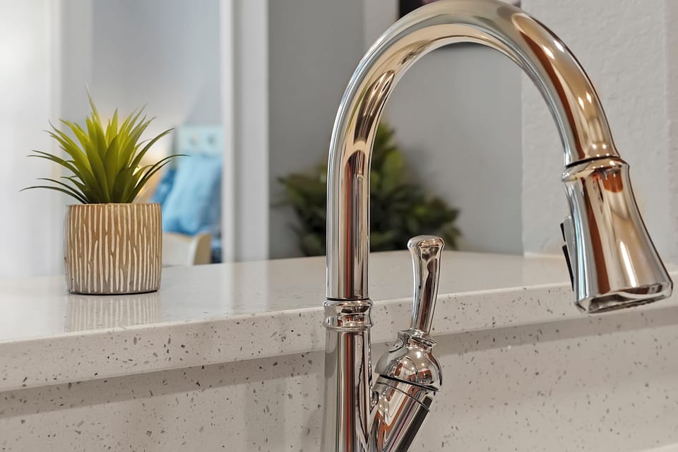 Fully stocked kitchen including nice quality glass kettle and coffee maker. The king and queen beds have new mattresses that feel like firm dense memory foam (similar to a Tempurpedic mattress maybe).  We would highly recommend. ~Sharon P.