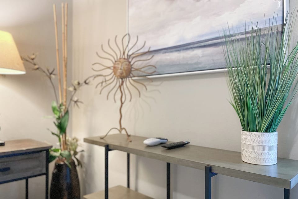Embracing coastal charm with thoughtfully selected decor.
