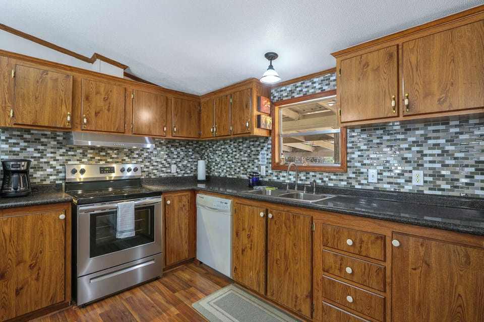 Fully stocked with appliances, and abundant cabinet space