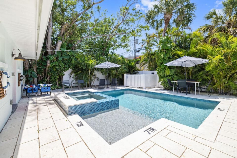 pool area with plenty of sunlight