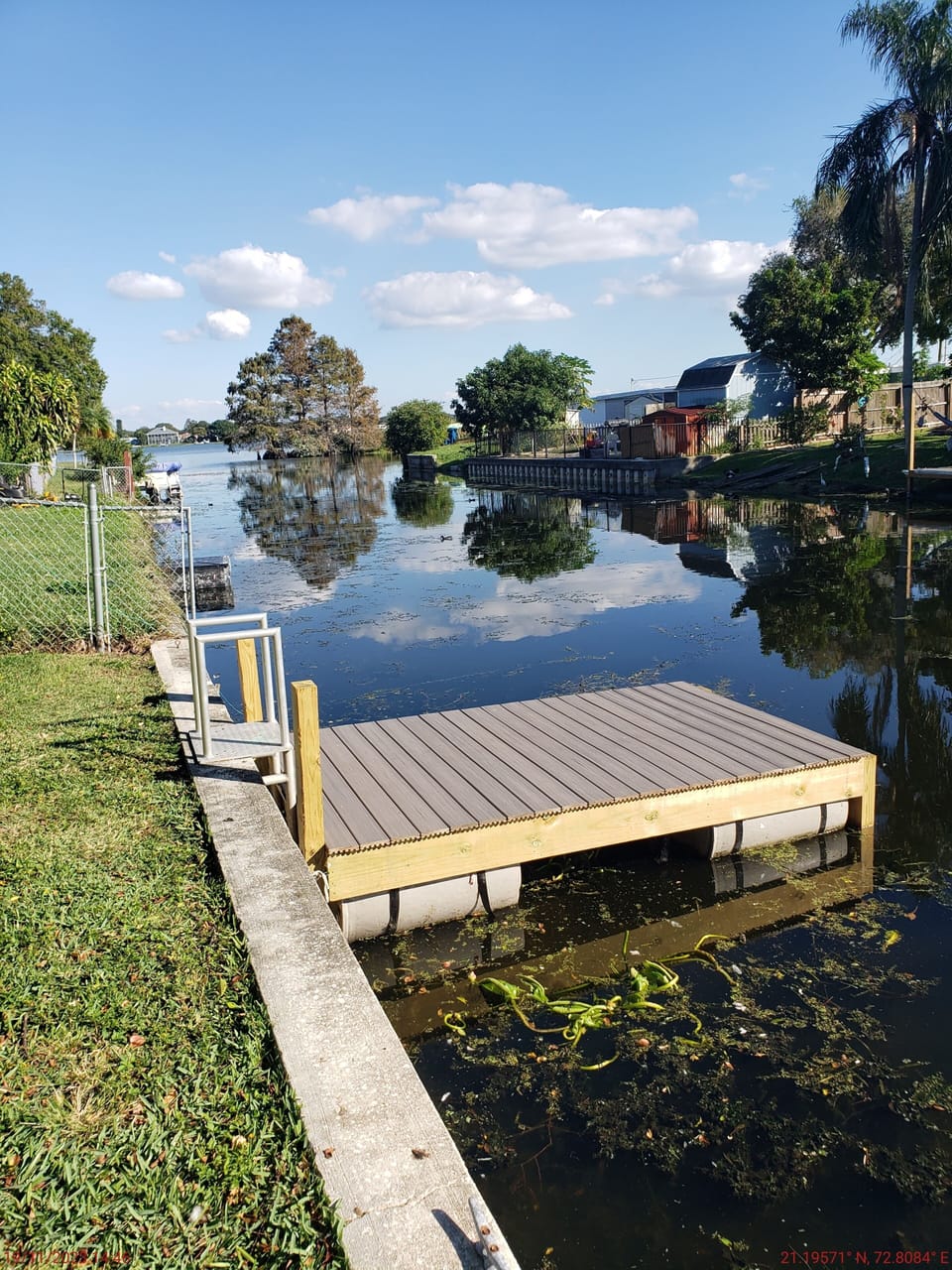 Water level lower due to storms. See other pic with present level.  