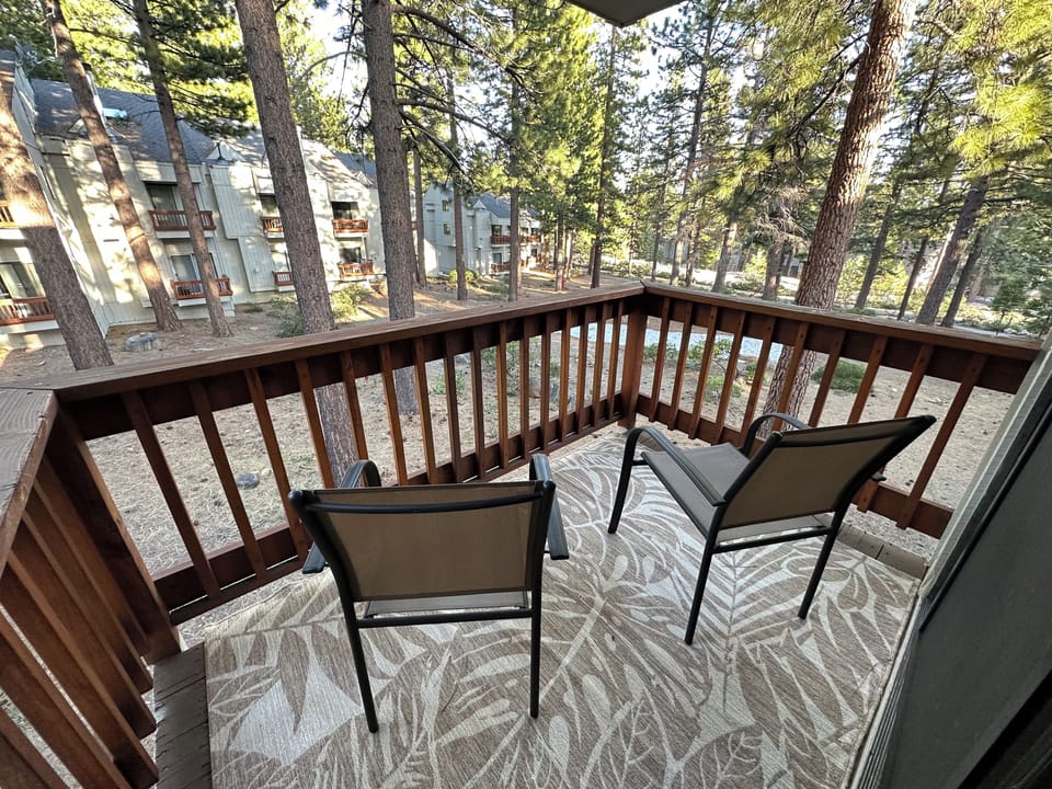 Balcony. Recently added two rocking chairs
