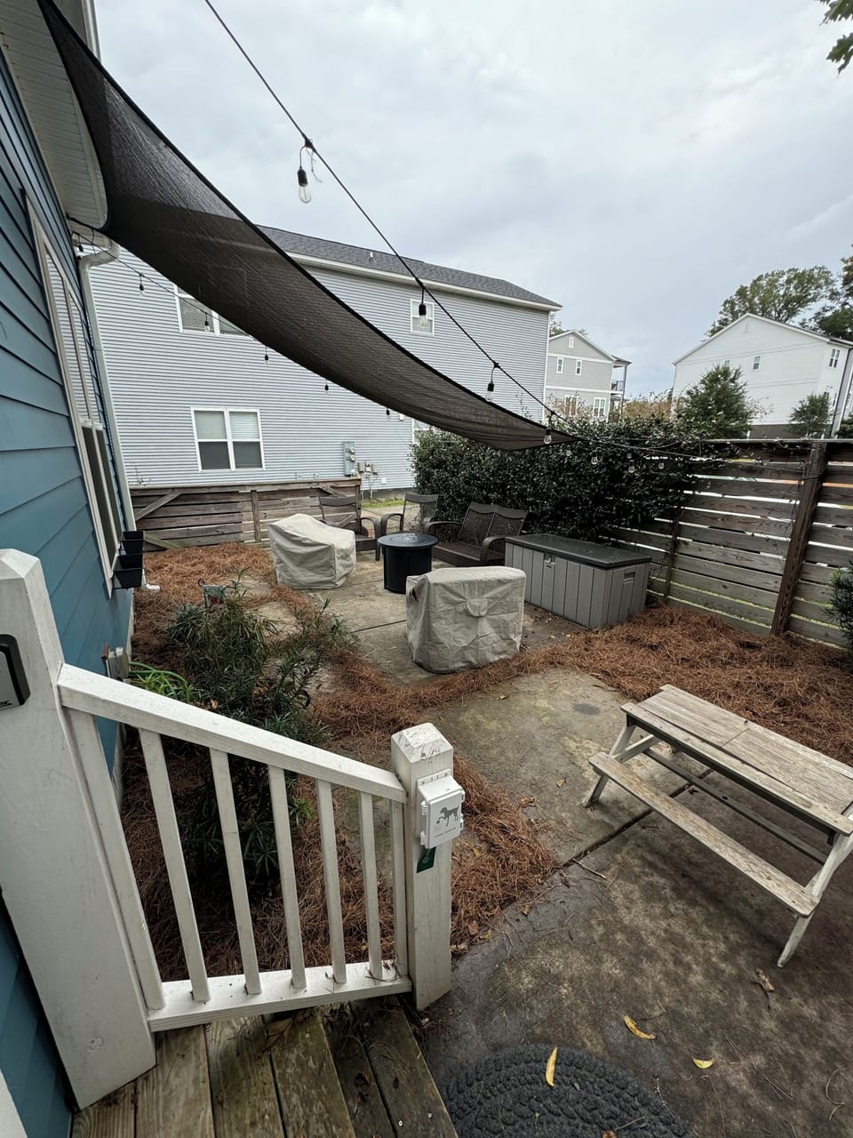 Backyard, gate will be closed and locked 