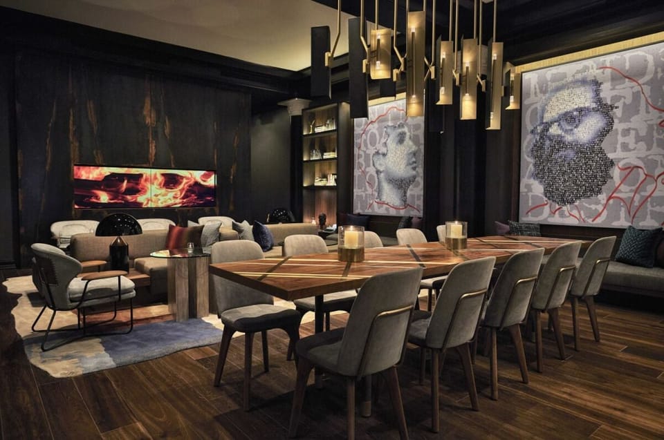 Gather around the long table for late-night bites.