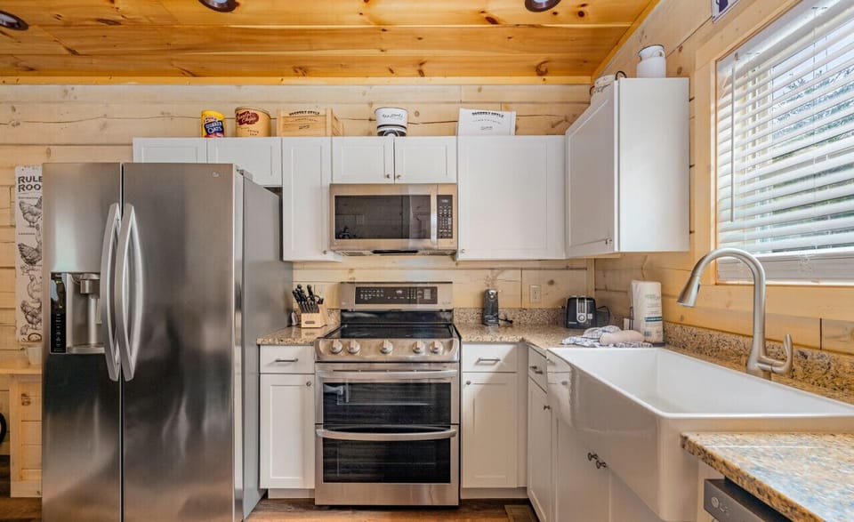 A fully equipped kitchen for all your cooking needs.