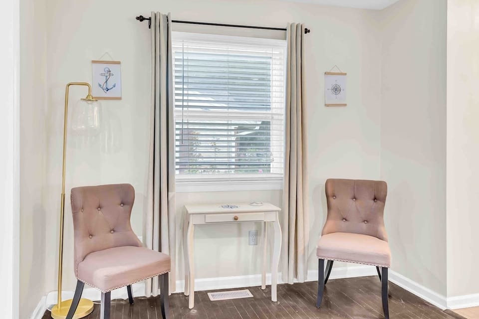 Cute sitting area with custom table