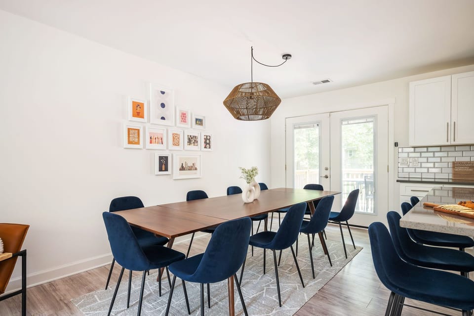 Dining table seats ten