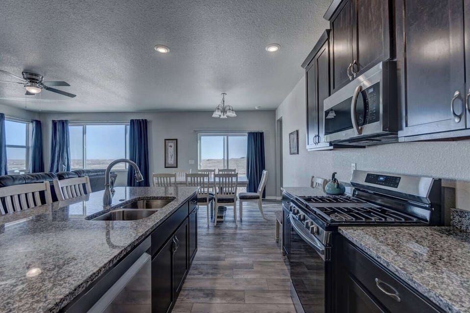 Amazing views to the east from kitchen island