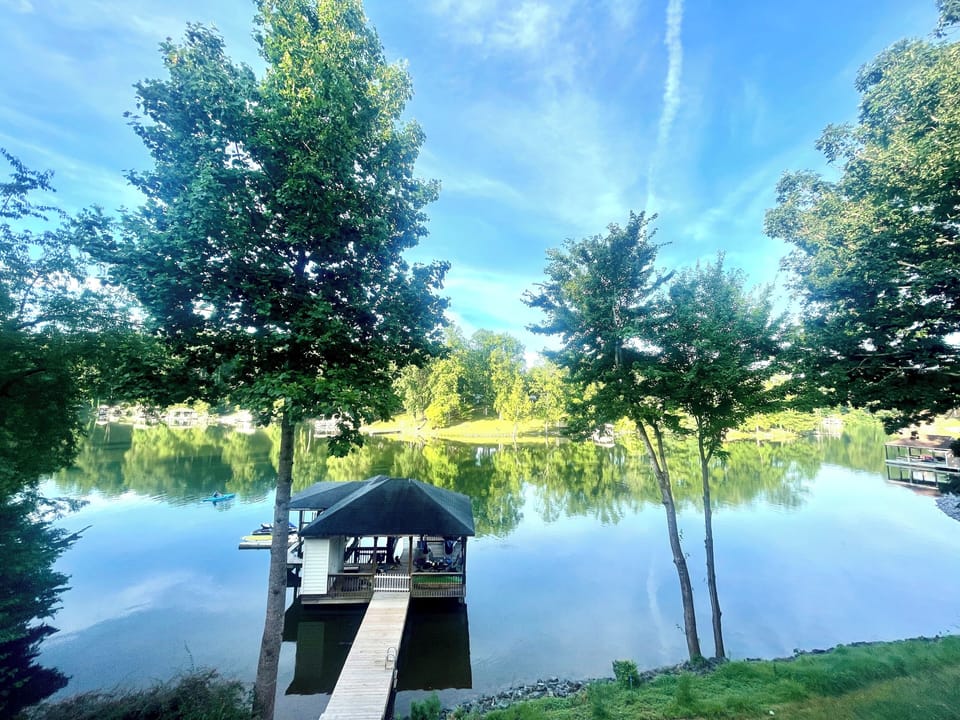 view from upper back deck