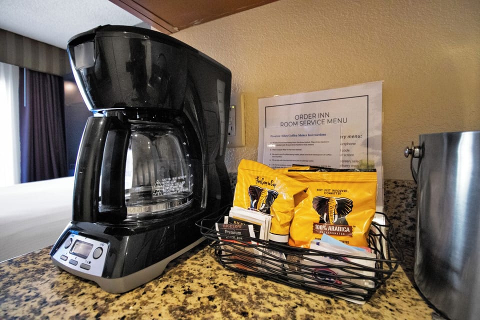 Start the day with in-room coffee and convenient grab-and-go snacks.