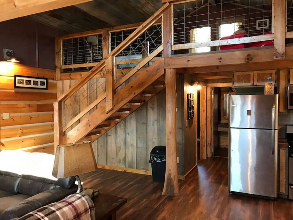 Stairs up to the Open Loft