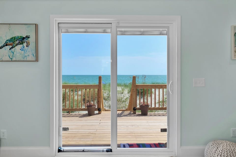 View of ocean from living room 
