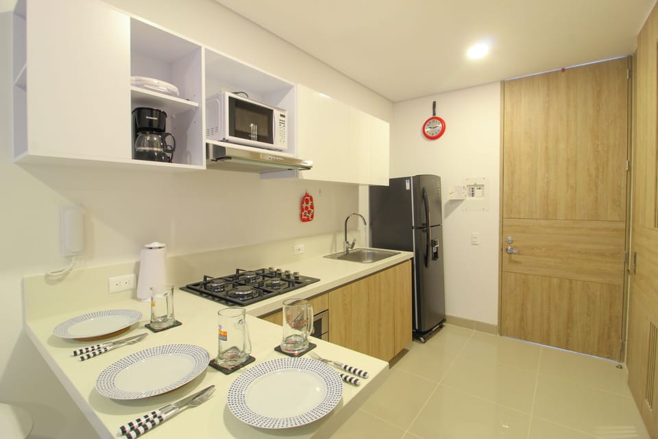 Cocina con A/A - apartamento