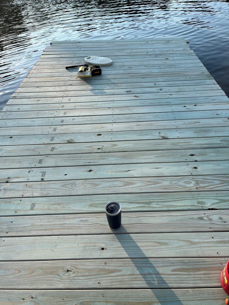 Brand new decking on lighted boat dock, deep water no wake cove