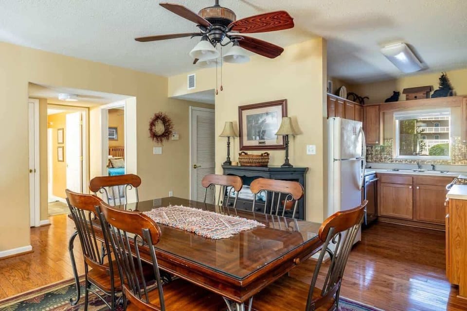 Gather around this inviting table for casual bites and easy conversation.